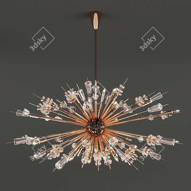 Modern Glass Chandelier - Metropolitan 3D model image 1