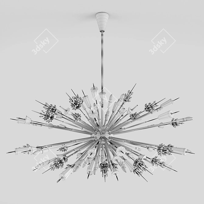 Modern Glass Chandelier - Metropolitan 3D model image 2