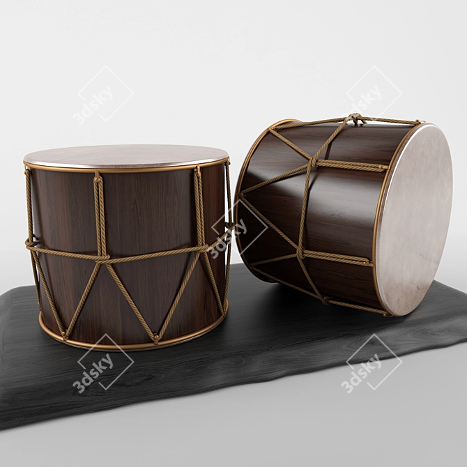 Azerbaijan Nagara: Authentic Musical Instrument 3D model image 1