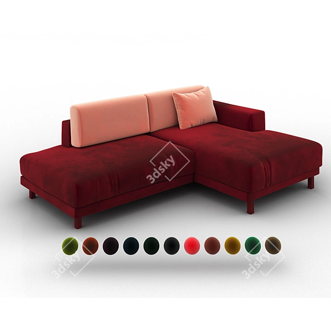 Customizable Tyme Modular Sofa 3D model image 1