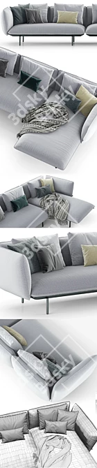 Elegant Senja Sofa by Tribu 3D model image 3