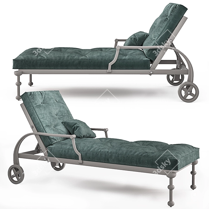 Oxley's Green Artemis Lounger 3D model image 1