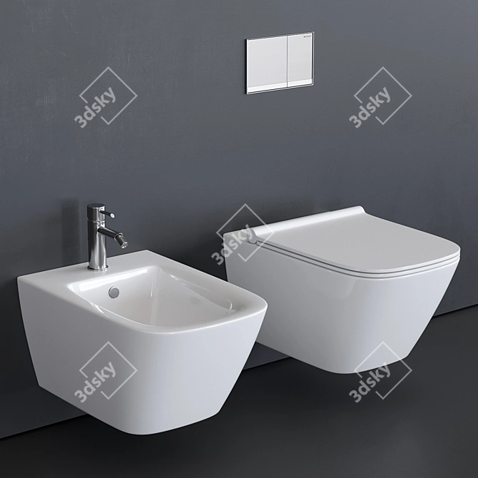 Catalano Green Wall-hang WC Set 3D model image 1