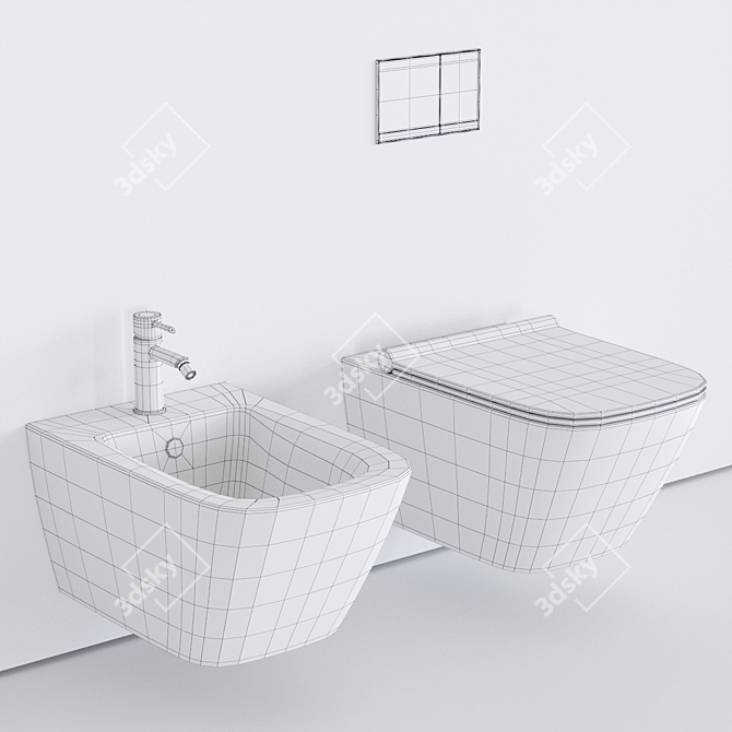 Catalano Green Wall-hang WC Set 3D model image 3