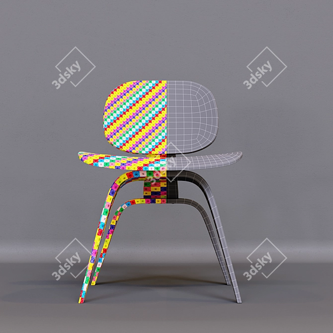 Elegant Plywood DCW Chair 3D model image 3