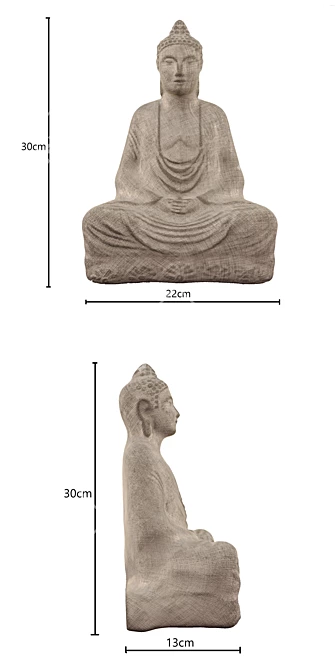 Serene Buddha Statue: Peaceful Craftsmanship 3D model image 3