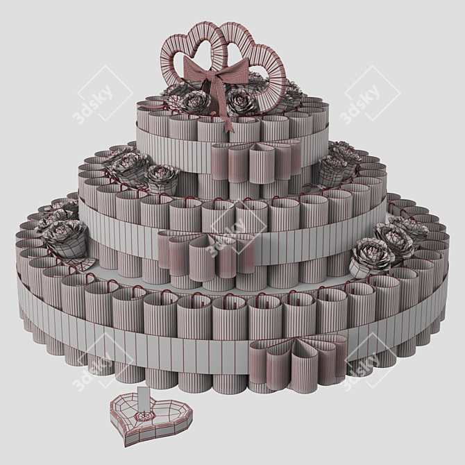 Title: Wedding Money Cake: An Original Wedding Gift 3D model image 3