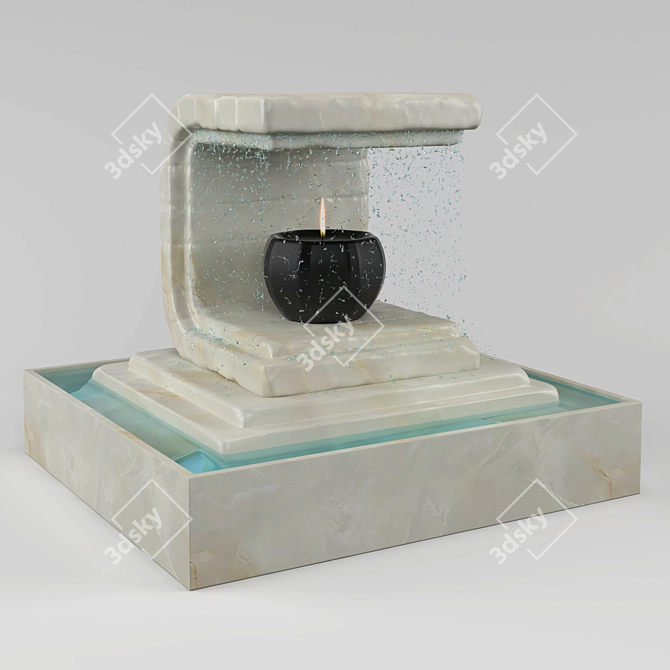 3D Fountain Sculpture - High-Poly Masterpiece 3D model image 1