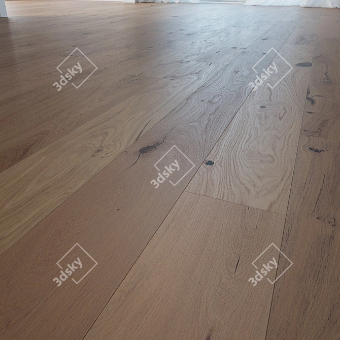 Attica Oak Flooring: High Quality Textures & Tiled Design 3D model image 1