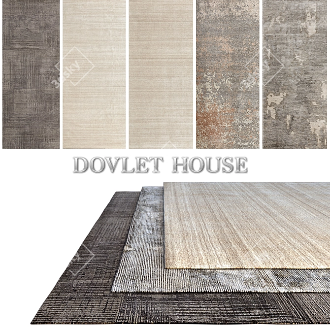 Luxury Carpets Set - DOVLET HOUSE (5 Pieces) 3D model image 1