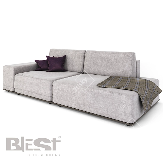 Blest BL102 Sofa with Pillows and Blanket 3D model image 3