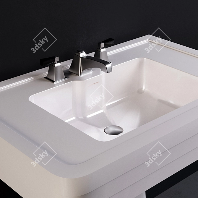 Elegant NOBEL Basin with Pedestal 3D model image 2