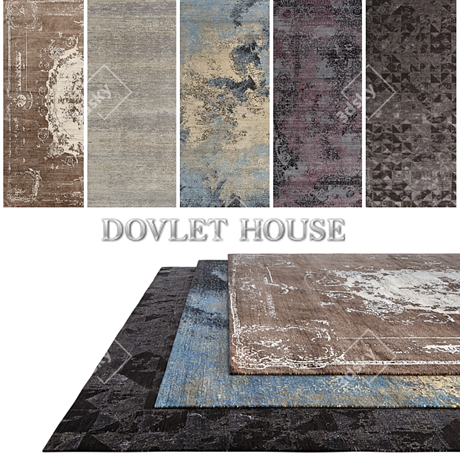 Luxury Carpets Set: DOVLET HOUSE 5pcs 3D model image 1
