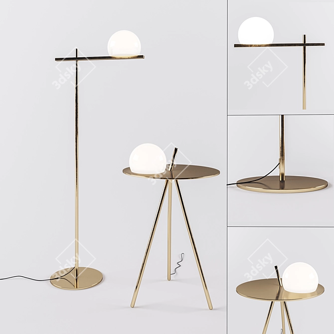 Elegant Circ Estiluz Floorlamp 3D model image 1