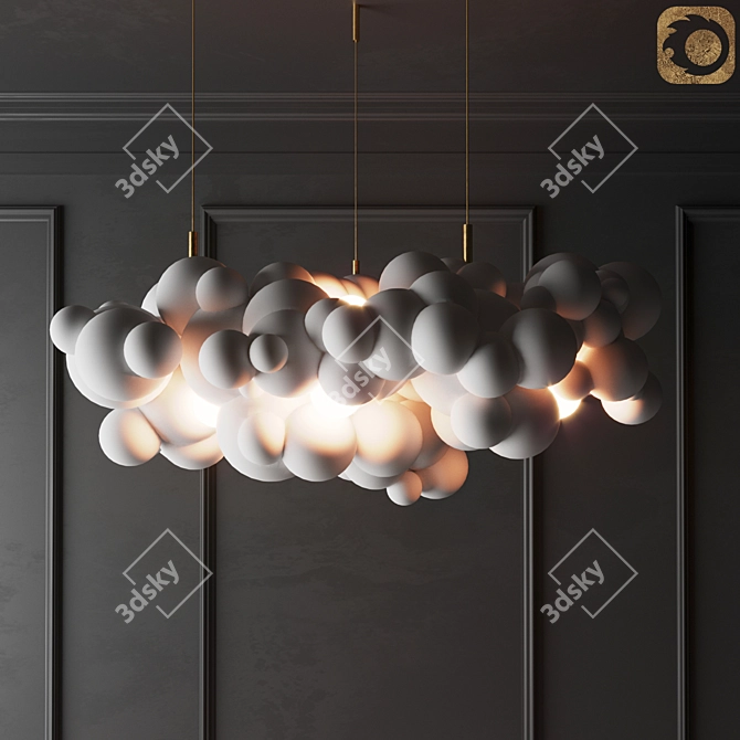 Celestial Cloud Chandelier 3D model image 1