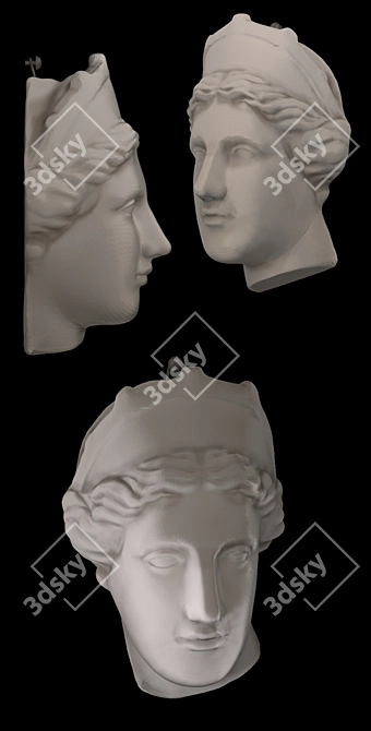 Elegant Venus Capua Wall Sculpture 3D model image 2