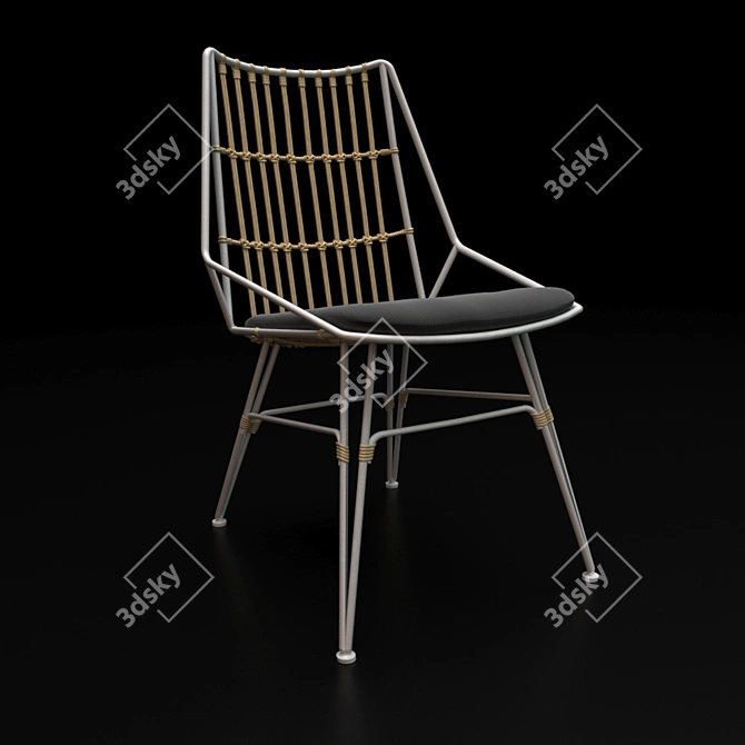 Stylish Rattan Mira Chair 3D model image 1