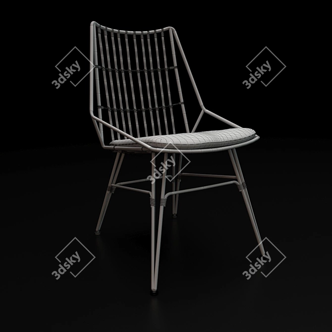 Stylish Rattan Mira Chair 3D model image 2