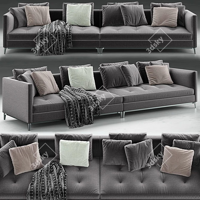 Luxurious Minotti Andersen Quilt Sofa 3D model image 1