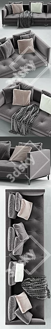 Luxurious Minotti Andersen Quilt Sofa 3D model image 2