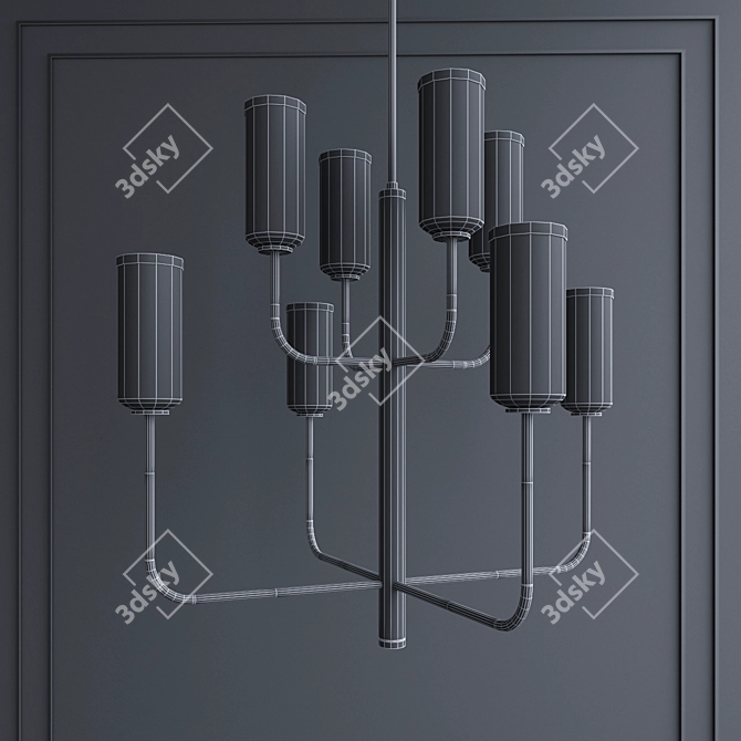 Aeon_F6278: Modern Metal and Glass Pendant Light Fixture 3D model image 2