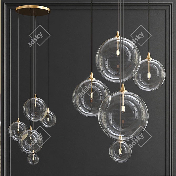 Mystic Cluster Pendant Light 3D model image 1