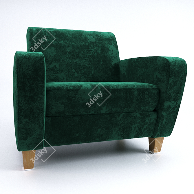 Luxury Velvet Chair: Designer Upholstered Seating 3D model image 1