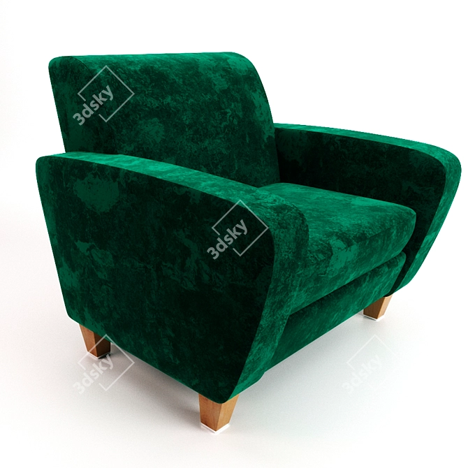 Luxury Velvet Chair: Designer Upholstered Seating 3D model image 2