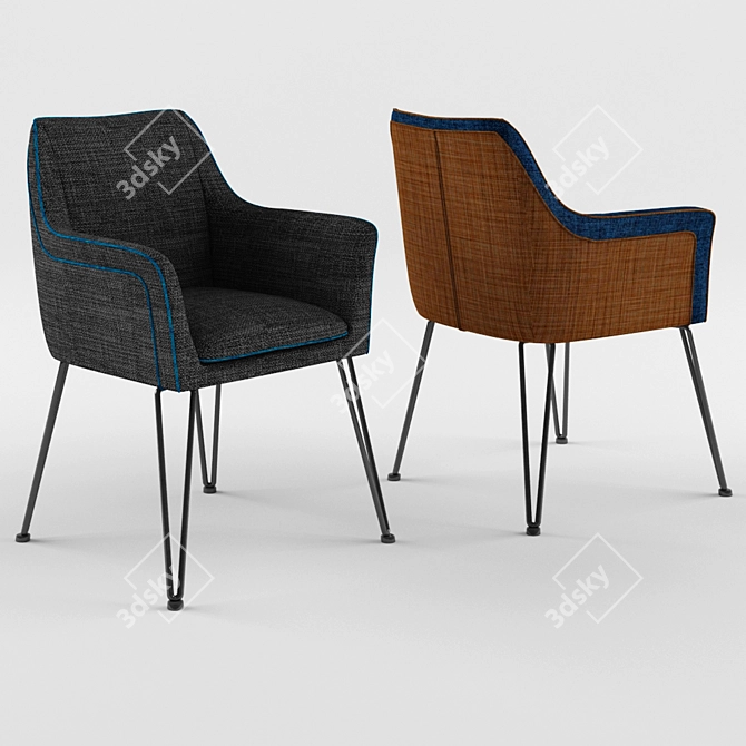 Industrial Style Dining Chair 3D model image 1