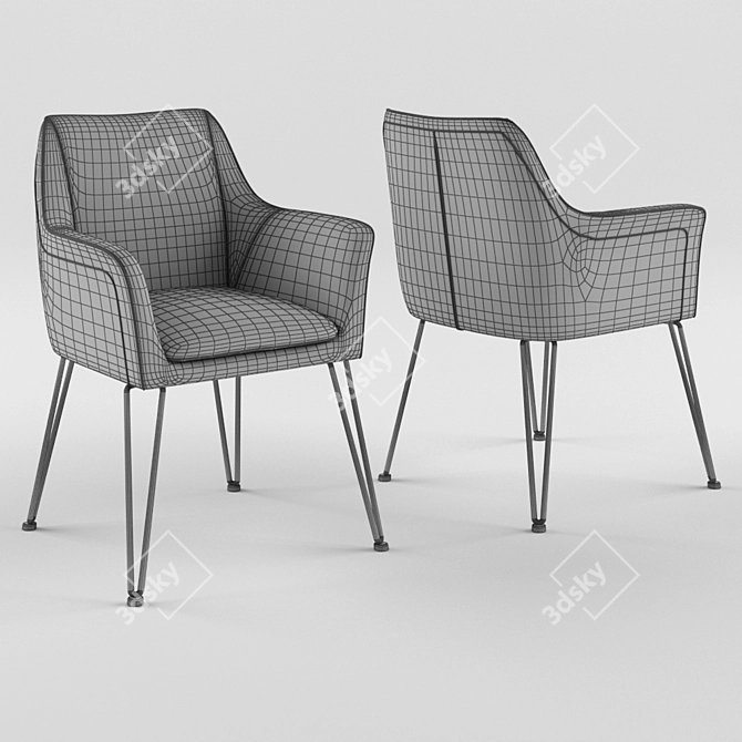 Industrial Style Dining Chair 3D model image 3