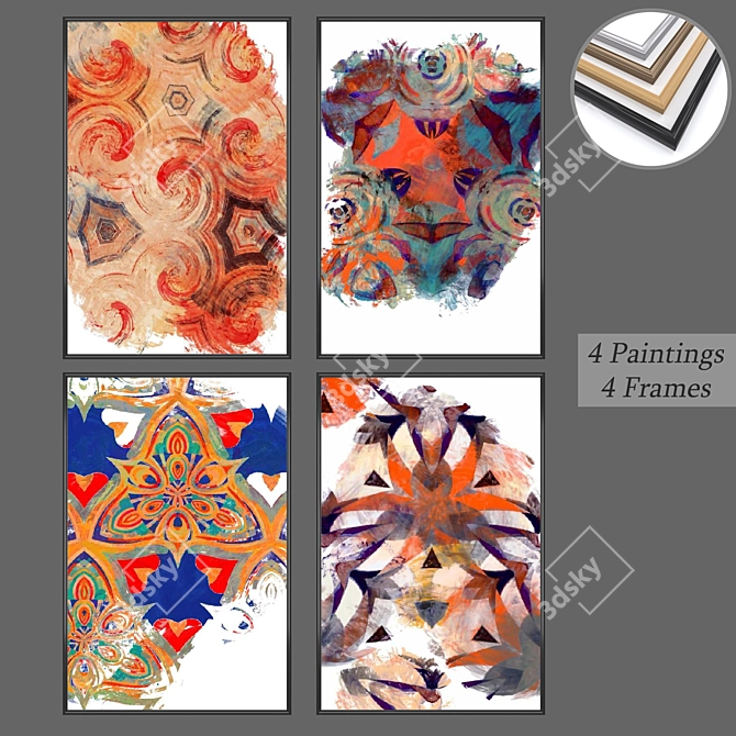 Multi-frame Wall Art Set 3D model image 1