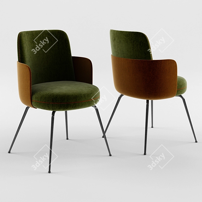 Elegant Armrest Chair: Wittmann Merwyn 3D model image 1