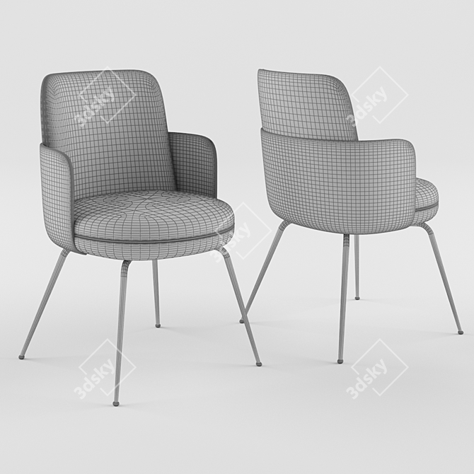 Elegant Armrest Chair: Wittmann Merwyn 3D model image 3