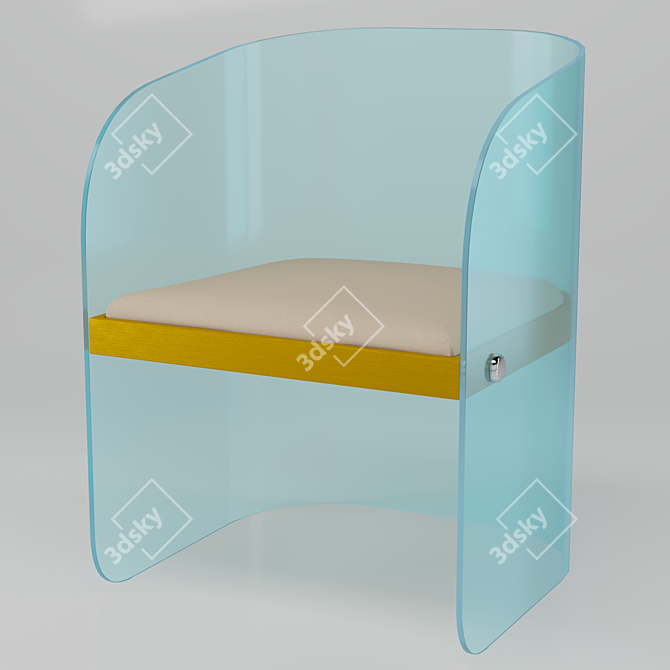 Title: Sleek Glass Chair 3D model image 1