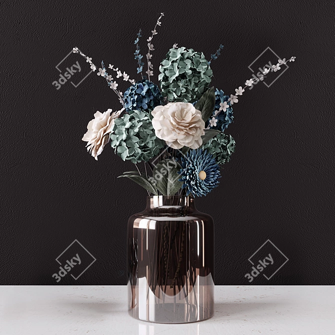 Elegant Floral Corona Accent 3D model image 1