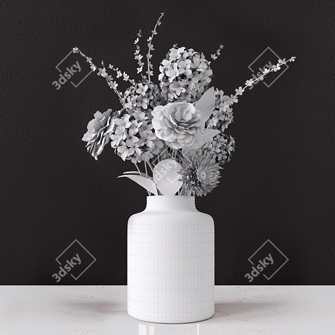 Elegant Floral Corona Accent 3D model image 2