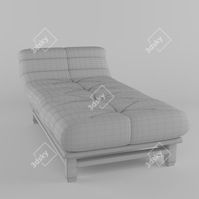 Sleek Trestle Bed Frame 3D model image 3