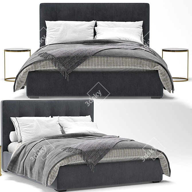 Elegant Meridiani Bed: Perfect for a Restful Sleep 3D model image 1