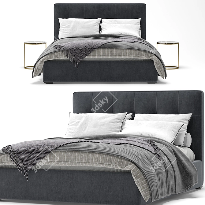 Elegant Meridiani Bed: Perfect for a Restful Sleep 3D model image 2