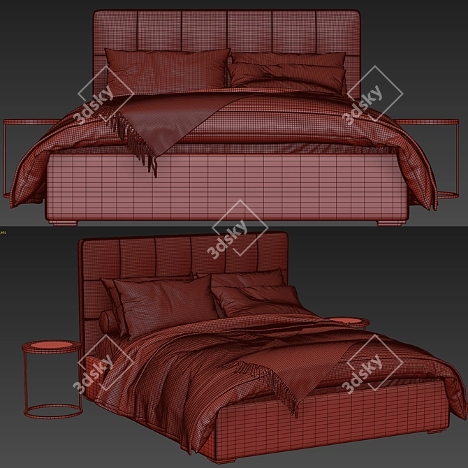 Elegant Meridiani Bed: Perfect for a Restful Sleep 3D model image 3