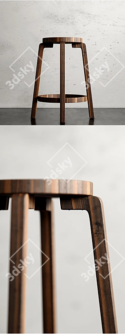 Modern Classic Stool Bar 3D model image 2