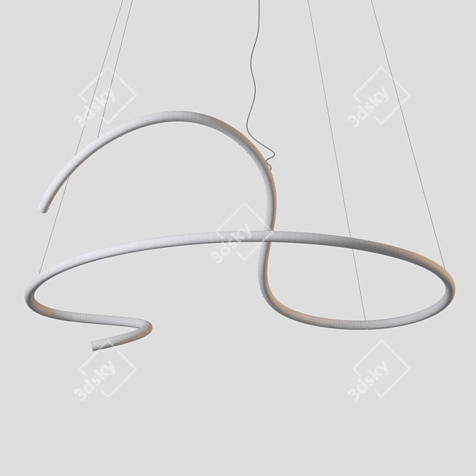 Suspended Light with Curved Exoskeleton 3D model image 3