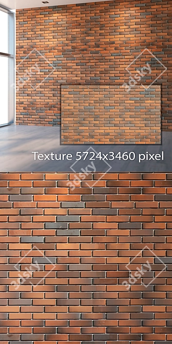 Seamless 4K Brick Texture 3D model image 2