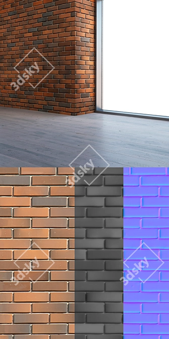 Seamless 4K Brick Texture 3D model image 3