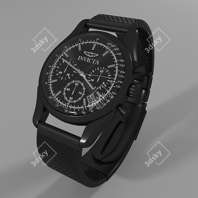 Handcrafted High-Polished Wristwatch 3D model image 1