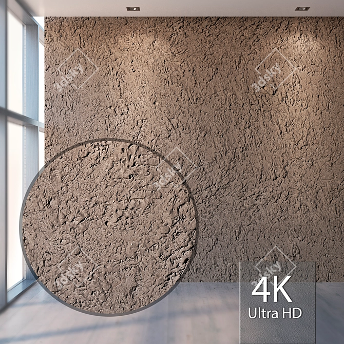 Seamless Rough Plaster Texture 3D model image 1