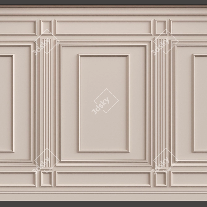 Elegant Wall Moulding: Enhance Your Décor 3D model image 1