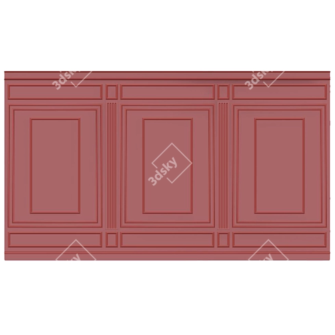 Elegant Wall Moulding: Enhance Your Décor 3D model image 2