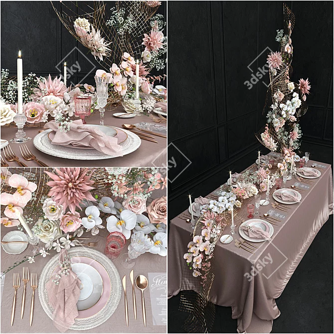 Elegant Wedding Arrangement 3D model image 1