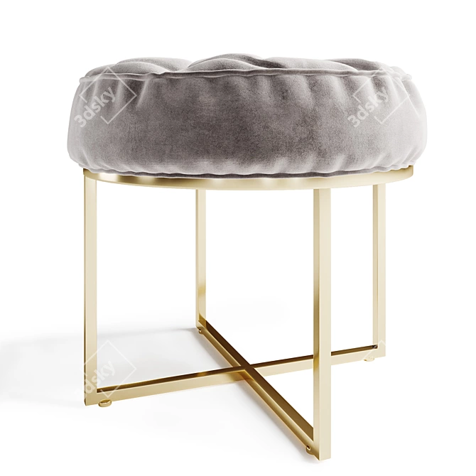 Luxe Layla Ottoman: Fashionable and Functional 3D model image 1